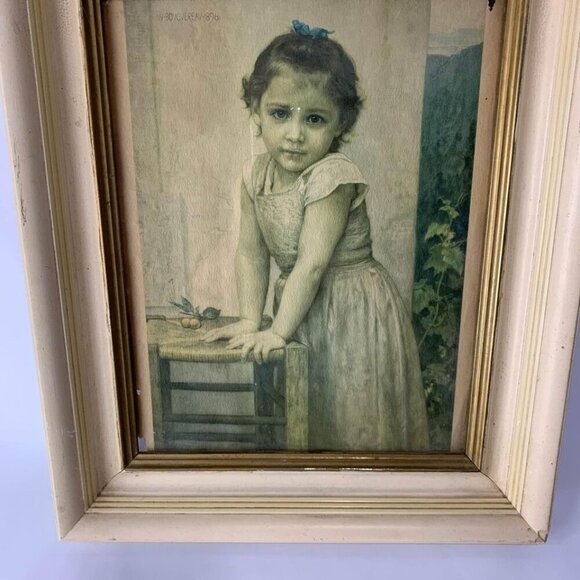 William Bouguereau Girl with Cherries Vintage/Antique Framed Print - Picture 6 of 9